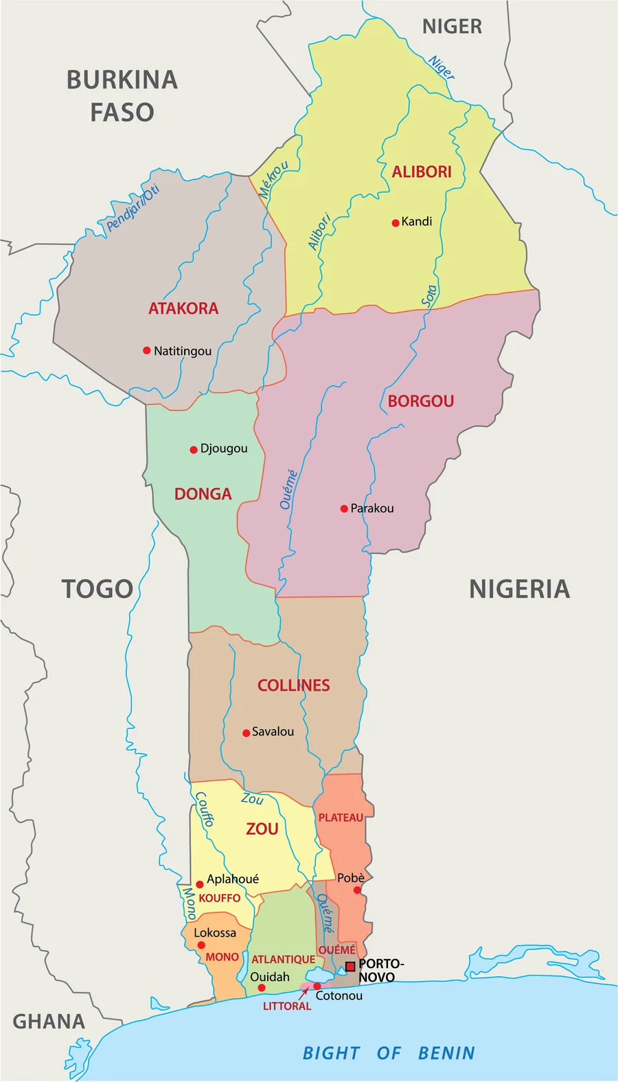 Map of Benin